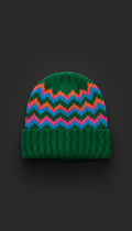 Pulse green wave beanie