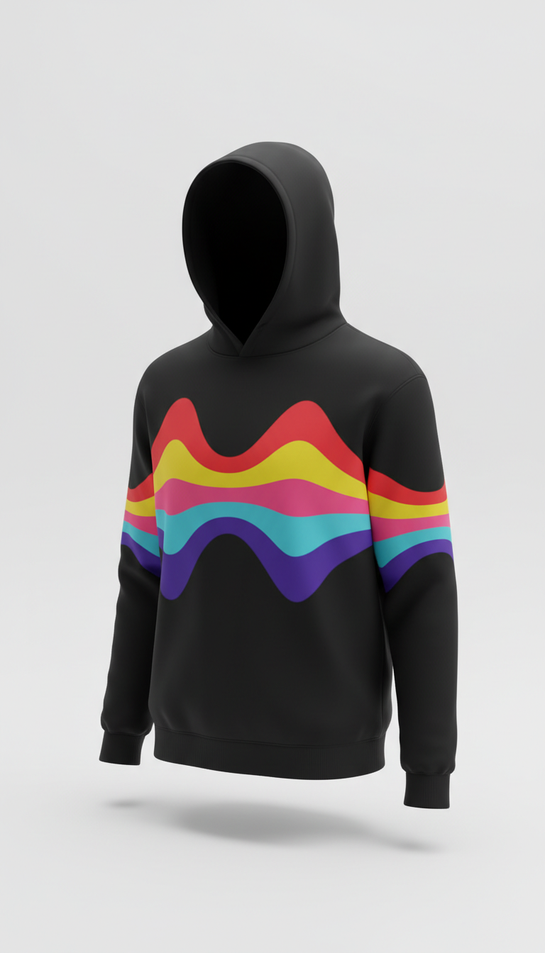 Rainbow frequency wave hoodie