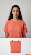 Signature tee in coral red