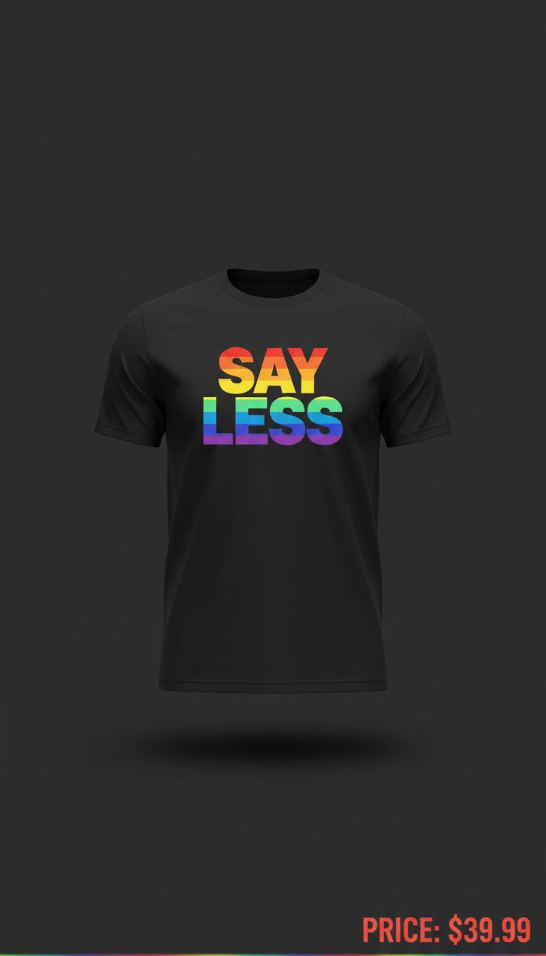 Say Less Rainbow Tee Vibrant Print