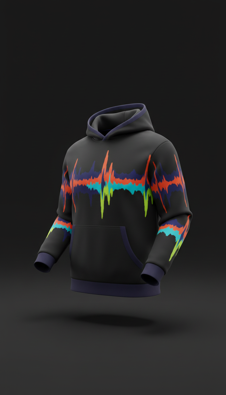 VBW frequency-wave hoodie