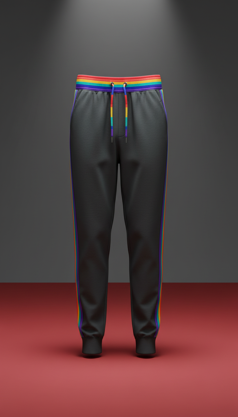 Graphite Joggers with Rainbow Accents