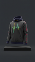 Frequency Wave Hoodie in Jet Black