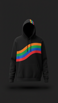 Urban black rainbow wave hoodie